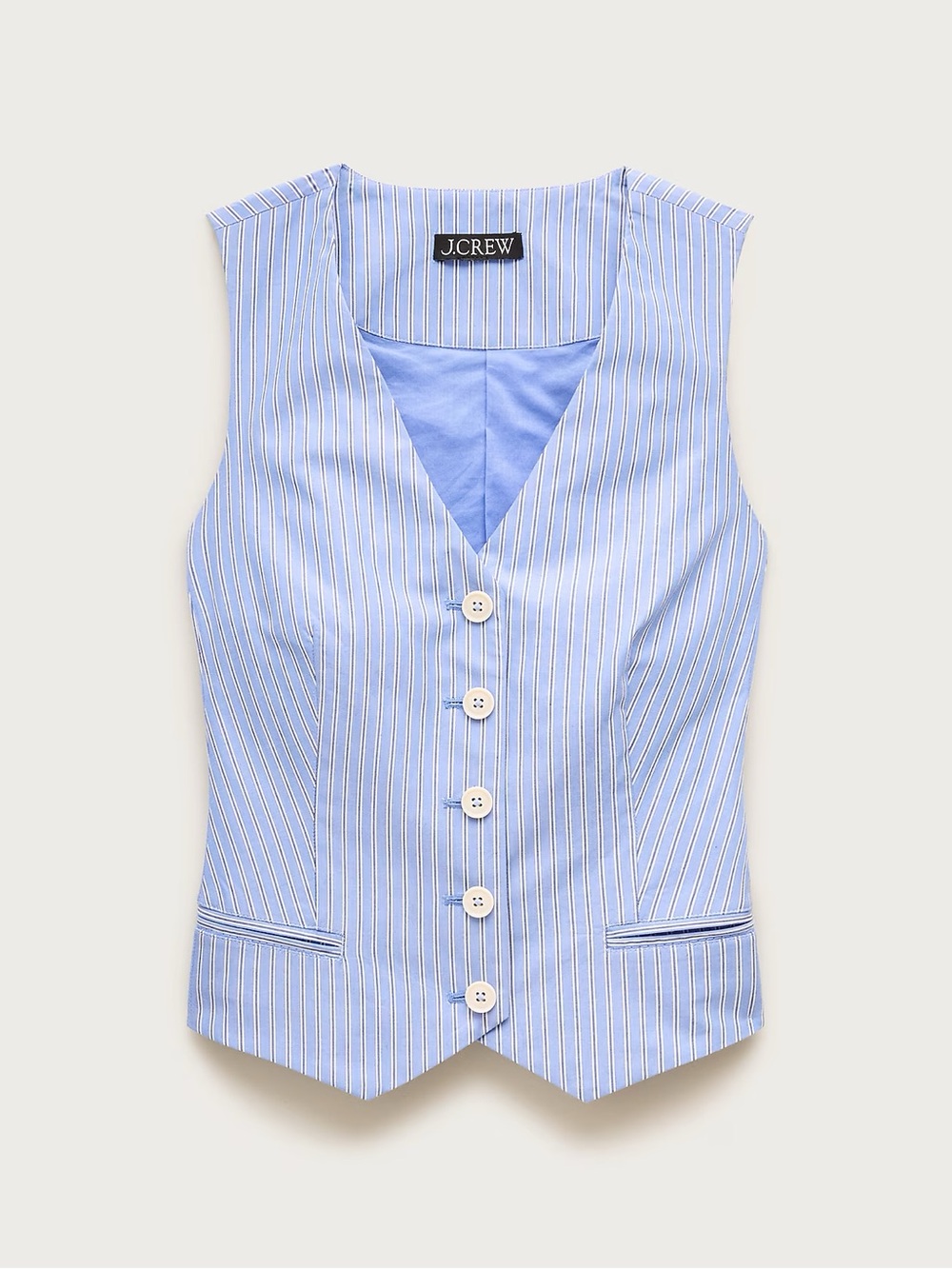 J. Crew Light Blue Pinstripe Tailored Vest